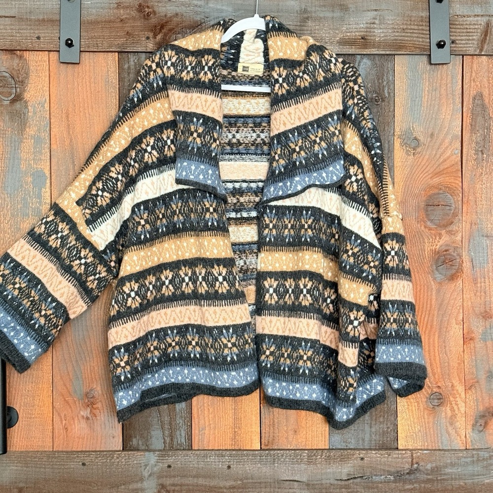 Look By M New York Womens Oversized Cardigan Open Front Knit Boho